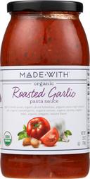 Made With Organic Roasted Garlic Pasta Sauce, 25 Ounce -- 12 per case