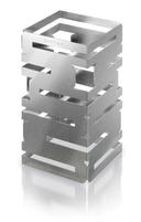 Rosseto Skycap 12 inch Stainless Steel Brushed Finish Square Multi Level Riser, 6 x 6 x 12 inch