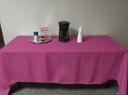 Intedge Hot Pink 100 Percent Polyester Square Tablecloth, 36 x 36 inch 