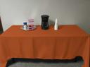 Intedge Orange Poly/Cotton Tablecloth, 45 x 110 inch