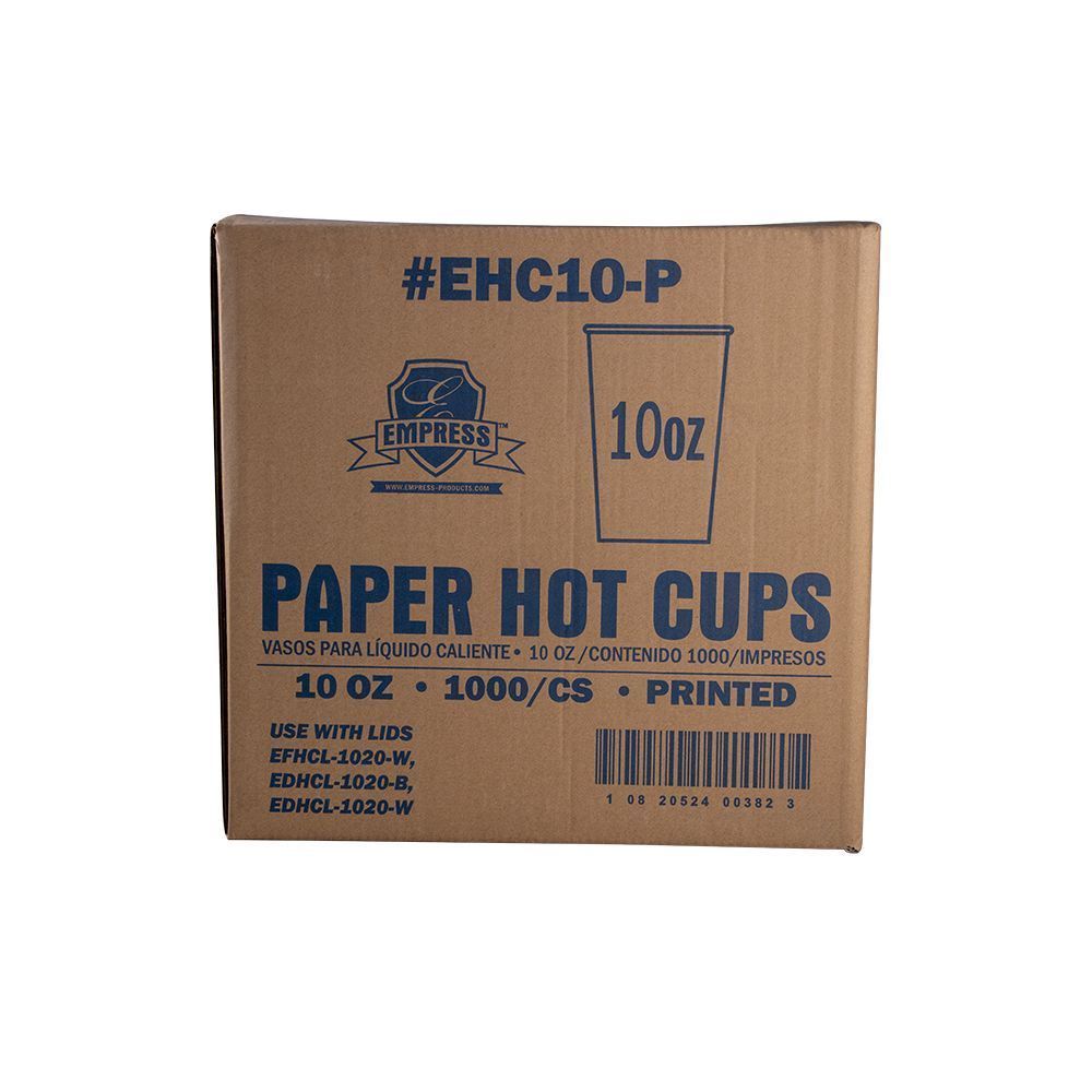 Empress Squat Stock Good Day Print Paper Hot Cup, 10 Ounce -- 1000 per case