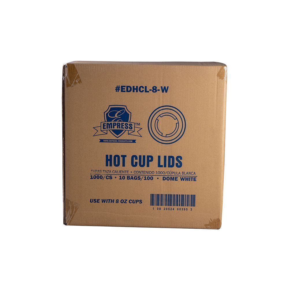 Empress White Dome Lid for 8 Ounce Paper Hot Cup -- 1000 per case