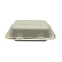 Empress Earth Natural White PFAS Free Molded Fiber Hoagie Hinged Container, 9 x 6 inch -- 250 per case