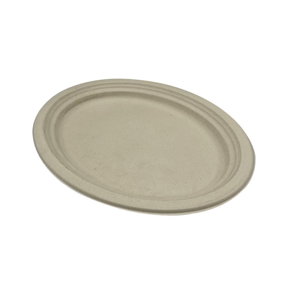 Empress Earth Heavy Weight Natural White Bagasse Platter, 12.5 x 10 inch -- 500 per case