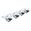 Krowne 2 inch Overall 3.5 x 3.5 inch Plate Casters with 1 inch Wheels and Front Brakes for Refrigeration, set of 4