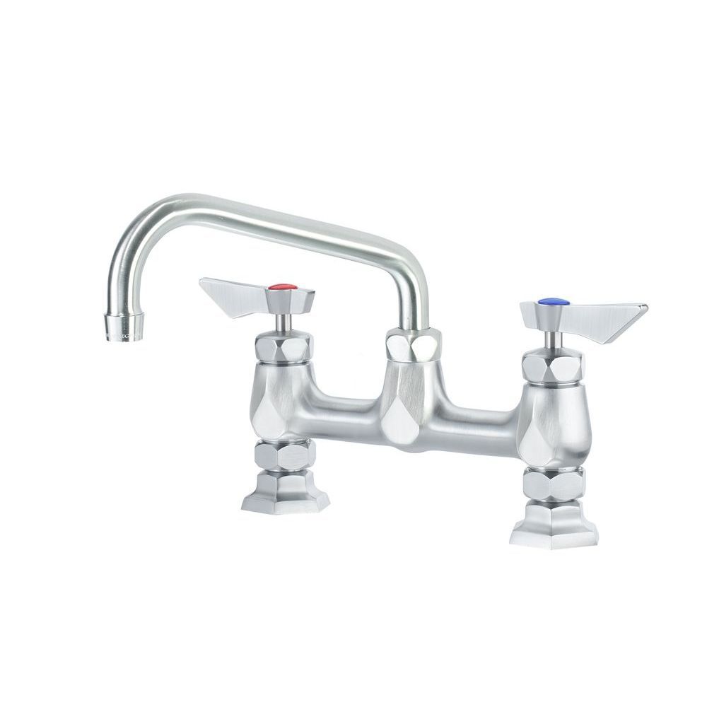 Krowne Diamond Series 8 inch Center Raised Deck Mount Faucet with 6 inch Swing Spout