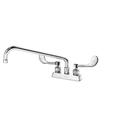 Krowne Royal Series 4 inch Center Deck Mount Faucet with 12 inch Spout and Vandal Resistant Wrist Blades Handles