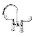 Krowne Royal Series 4 inch Center Raised Deck Mount Faucet with 6 inch Wide Gooseneck Spout and Wrist Blade Handles