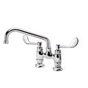 Krowne Royal Series 4 inch Center Raised Deck Mount Faucet with 8 inch Spout with Wrist Blade Handles