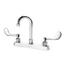 Krowne Royal Series 8 inch Center Deck Mount Faucet with 3.5 inch Wide Gooseneck Spout and Vandal Resistant Wrist Blades Handles