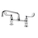 Krowne Royal Series 8 inch Center Raised Deck Mount Faucet with 8 inch Spout and Vandal Resistant Wrist Blades Handles