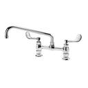 Krowne Royal Series 8 inch Center Raised Deck Mount Faucet with 12 inch Spout and Vandal Resistant Wrist Blades Handles