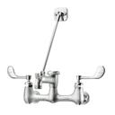 Krowne Royal Series 8 inch Center Wall Mount Service Sink Faucet with Cast Spout and Vandal Resistant Wrist Blades Handles