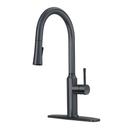Krowne Matte Black Finish Single Handle Kitchen Faucet with Pull-Down Sprayer