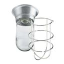 Krowne Shatterproof Plastic Coated Glass Globe with Slanted Base and Wire Guard for Exhaust Hood Vaporproof Light Fixture
