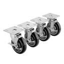 Krowne Universal 6 inch Plate Caster with Side Brake and 5 inch Wheel, set of 4