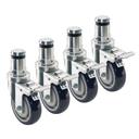 Krowne 5 inch - 6.25 inch Heavy Duty Adjustable Height Stem Caster with Front Brake and 4 inch Wheel for Single Deck Convention Oven, set of 4