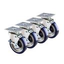 Krowne Economy Series 6 inch Overall 3.5 x 3.5 inch Universal Plate Caster with Side Brake and 5 inch Wheel, set of 4