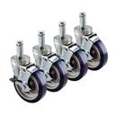 Krowne Economy Series Universal Wire Shelving Caster with Side Brake and 5 inch Wheel, set of 4