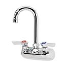 Krowne Silver Series 4 inch Center Wall Mount Faucet with 3 1/2 inch Wide Gooseneck Spout