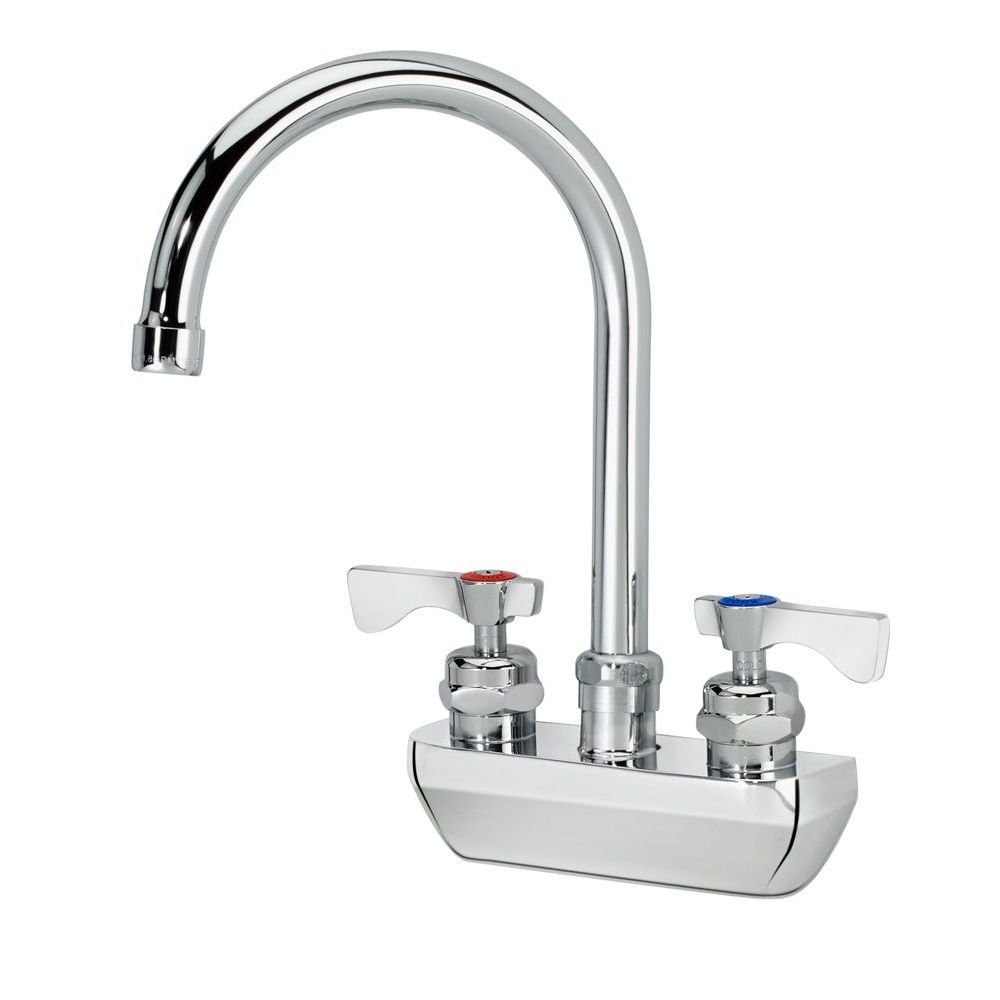 Krowne Royal Series 4 inch Center Wall Mount Faucet with 6 inch Wide Gooseneck Spout