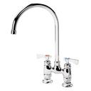 Krowne Royal Series 4 inch Center Raised Deck Mount Faucet with 8.5 inch Wide Gooseneck Spout