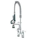 Krowne Royal Series 4 inch Raised Deck Mount Space Saver Pre-Rinse with Add-on Faucet and 6 inch Spout