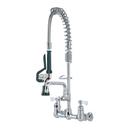 Krowne Royal Series 8 inch Wall Mount Space Saver Pre-Rinse with Add-On Faucet and 6 inch Spout