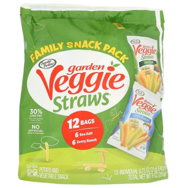 Sensible Portions Veggie Straws, Variety Pack, 9 Ounce -- 6 per case