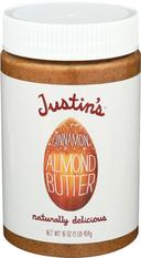 Justins Naturally Delicious Cinnamon Almond Butter, 16 Ounce Jar -- 6 per case