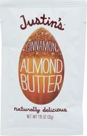 Justins Naturally Delicious Cinnamon Almond Butter, 1.15 Ounce Squeeze Pack -- 10 per case