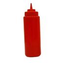 Winco PSW-16R Plastic Red Wide-Mouth Squeeze Bottle, 16 Ounce Capacity -- 6 per case
