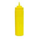 Winco PSW-24Y Plastic Yellow Wide-Mouth Squeeze Bottle, 24 Ounce Capacity -- 6 per case