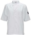 Winco Signature Chef White Tapered Fit Large Ventilated Chef Shirt with Short Sleeve -- 36 per case