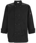 Winco Signature Chef Black Large Tapered Fit Mens Chef Jacket -- 24 per case