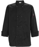 Winco Signature Chef Black Medium Tapered Fit Mens Chef Jacket -- 24 per case