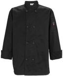 Winco Signature Chef Black Small Tapered Fit Mens Chef Jacket -- 24 per case