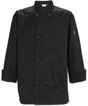 Winco Signature Chef Black Extra Large Tapered Fit Mens Chef Jacket -- 24 per case