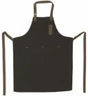 Winco Signature Chef Black Mid-Weight Bib Apron with 8 Waist Pockets, 33.5 x 27 inch -- 48 per case