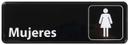 Winco Black Women Spanish Information Sign, 3 x 9 inch -- 144 per case