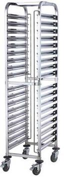 Winco Stainless Steel 36 Tier End-Load Steam Table Pan/Food Pan Rack with Brake, 21 5/8 x 15 1/8 x 63 1/4 inch