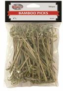 Winco Knotted Top Decorative Bamboo Food Pick, 4 inch Length - 100 pieces per pack -- 120 packs per case