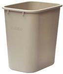 Winco Low Density Polyethylene Beige Rectangular Wastebasket, 28 Quart -- 12 per case