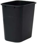 Winco Low Density Polyethylene Black Rectangular Wastebasket, 28 Quart -- 12 per case
