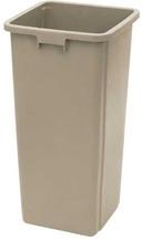Winco Beige Tall Square Trash Can, 23 Gallon