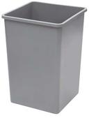Winco Gray Tall Square Trash Can, 35 Gallon