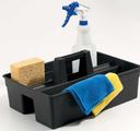 Winco Black 3 Compartment Janitorial Caddy, 15 1/4 x 10 3/4 x 6 3/4 inch -- 12 per case