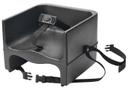 Winco Black Plastic Single Sided Booster Seat with 3 Way Strap, 12 x 11 7/8 x 9 1/4 inch