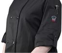 Winco Signature Chef Black Tapered Fit Large Ventilated Chef Jacket with Roll Tab Sleeve -- 24 per case