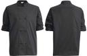 Winco Signature Chef Black Tapered Fit Extra Large Ventilated Chef Jacket with Roll Tab Sleeve -- 24 per case